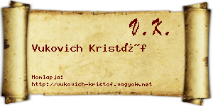 Vukovich Kristóf névjegykártya