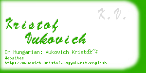 kristof vukovich business card